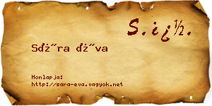Sára Éva névjegykártya